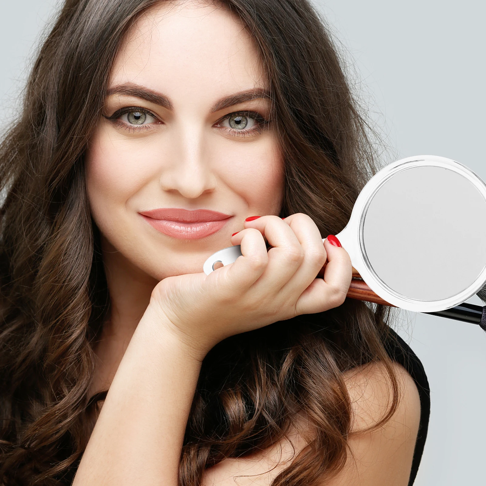 

2Pcs Handheld Mirror Premium Glass Double Sided Magnifying Travel Mirror for Makeup Application Skincare Routine