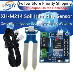 1-10PCS XH-M214 12V Soil Humidity Sensor Controller Irrigation System Automatic Watering Module Digital Display