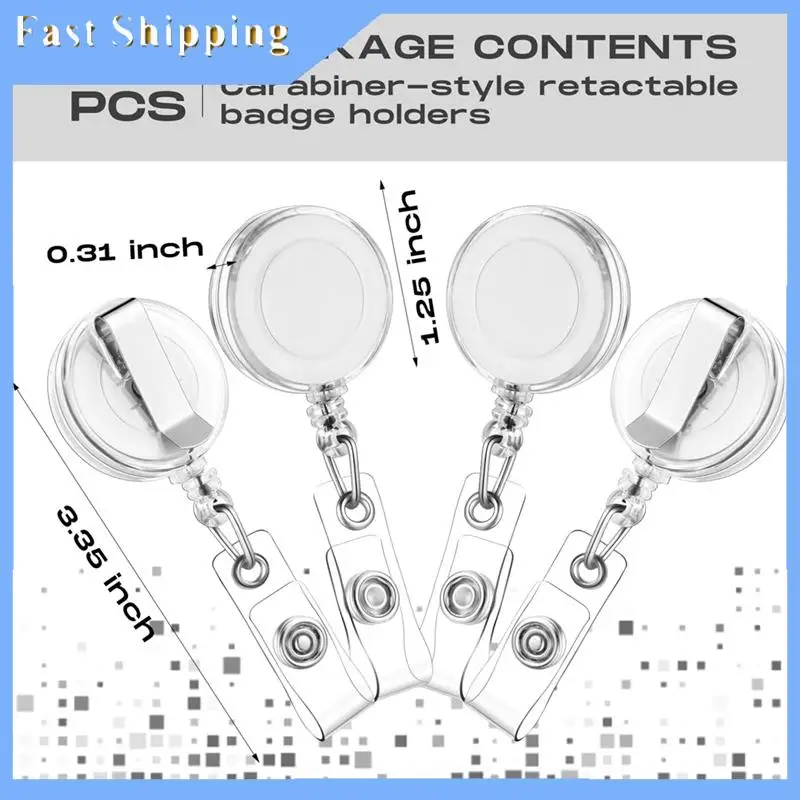 

100 PCS Retractable Badge Reel Clips ID Card Holder Reel With Metal Belt Clip For Hanging Cards Key Chains