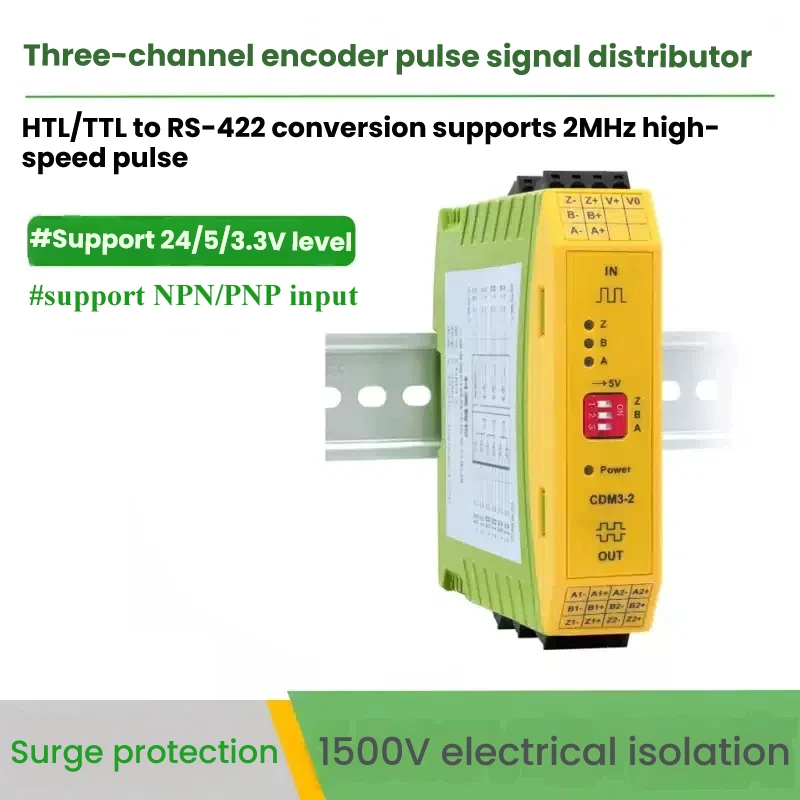 Encoder Pulse Signal Distributor Module Grating Ruler 5V TTL/RS422 Splitter 1 to 2