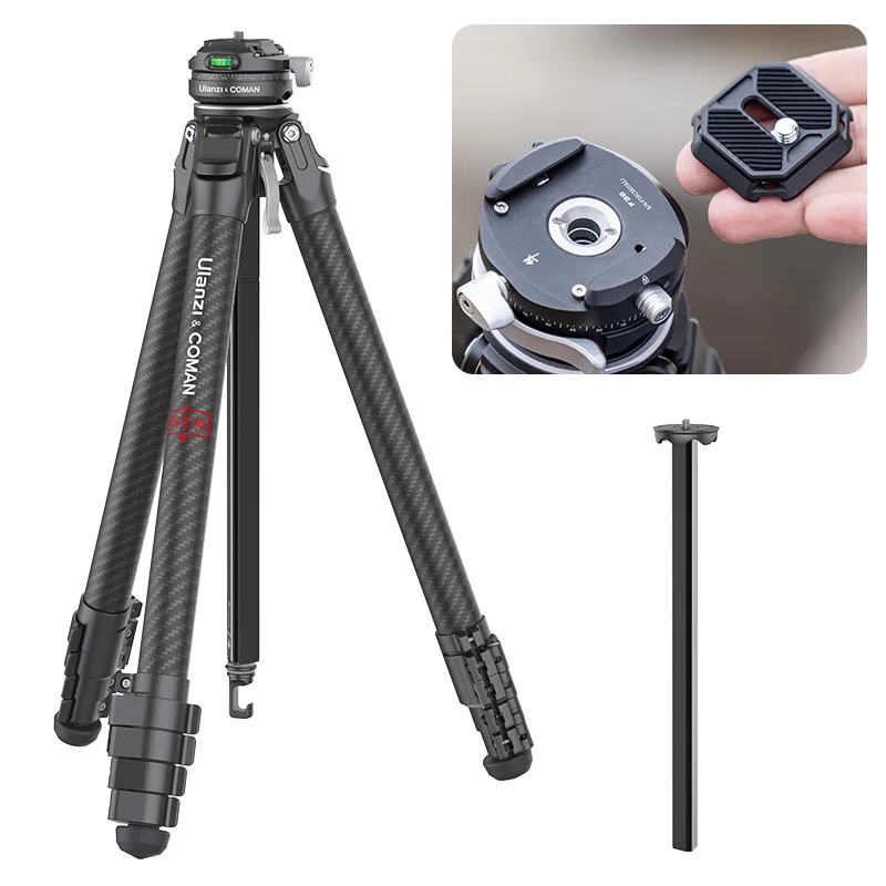 

VIJIM Ulanzi Zero F38 Carbon Fiber Travel Tripod Quick Release with Extend 1/4 Screw 1.5M Tripod with Ballhead Replacement