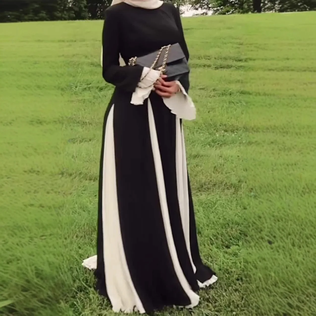 Ramadan Morocco Dubai Abayas for Women Modest Maxi Dress Patchwork Kaftan Islam Eid Muslim Vestidos Arab Long Robe Jalabiya