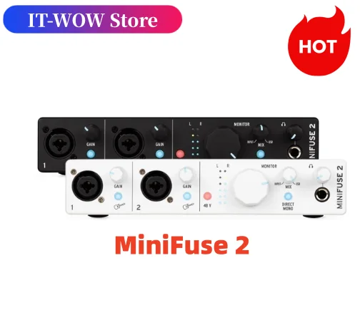 ARTURIA MiniFuse 2 professional portable 2 in / 2 out MIDI recording interface 48V fantasy power for k song and live streaming