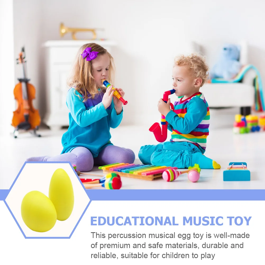 

4Pcs African Drum Eggs Early Educational Musical Playthings for Ergonomic Design Durable Safe Materials Egg