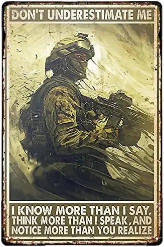 Veterans Day Decorations I Say Veteran Tin Sign for Backyard Garage Man Cave Shed Office Craft Room Living Room Coffee &amp sign