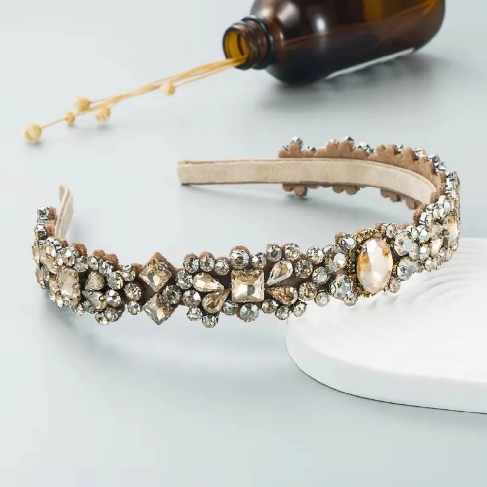Retro Damen Barock Haarreifen Strass Europäischer und Amerikanischer Voll-Diamant-Stirnreif Palast-Stil Haarbänder Haaraccessoire – Detail 8