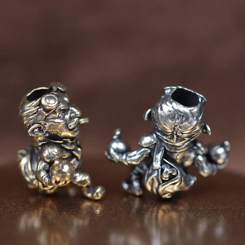 Alliance Gnome Smoking Soldier Engineer Brass Knife Beads DIY Paracord Woven Lanyard Keychain Pendants EDC Tool Accessories