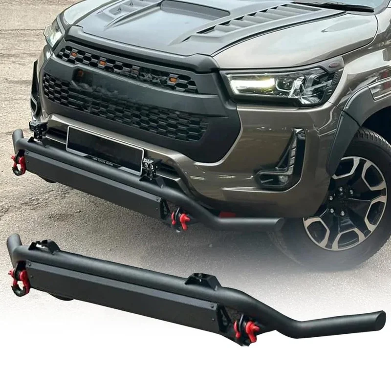 High‑Quality Heavy‑Duty Custom Steel Bull‑Bar Front Bumper With Recovery Shackles Bolt‑On Structure Custom Color For 4X4 Pickups