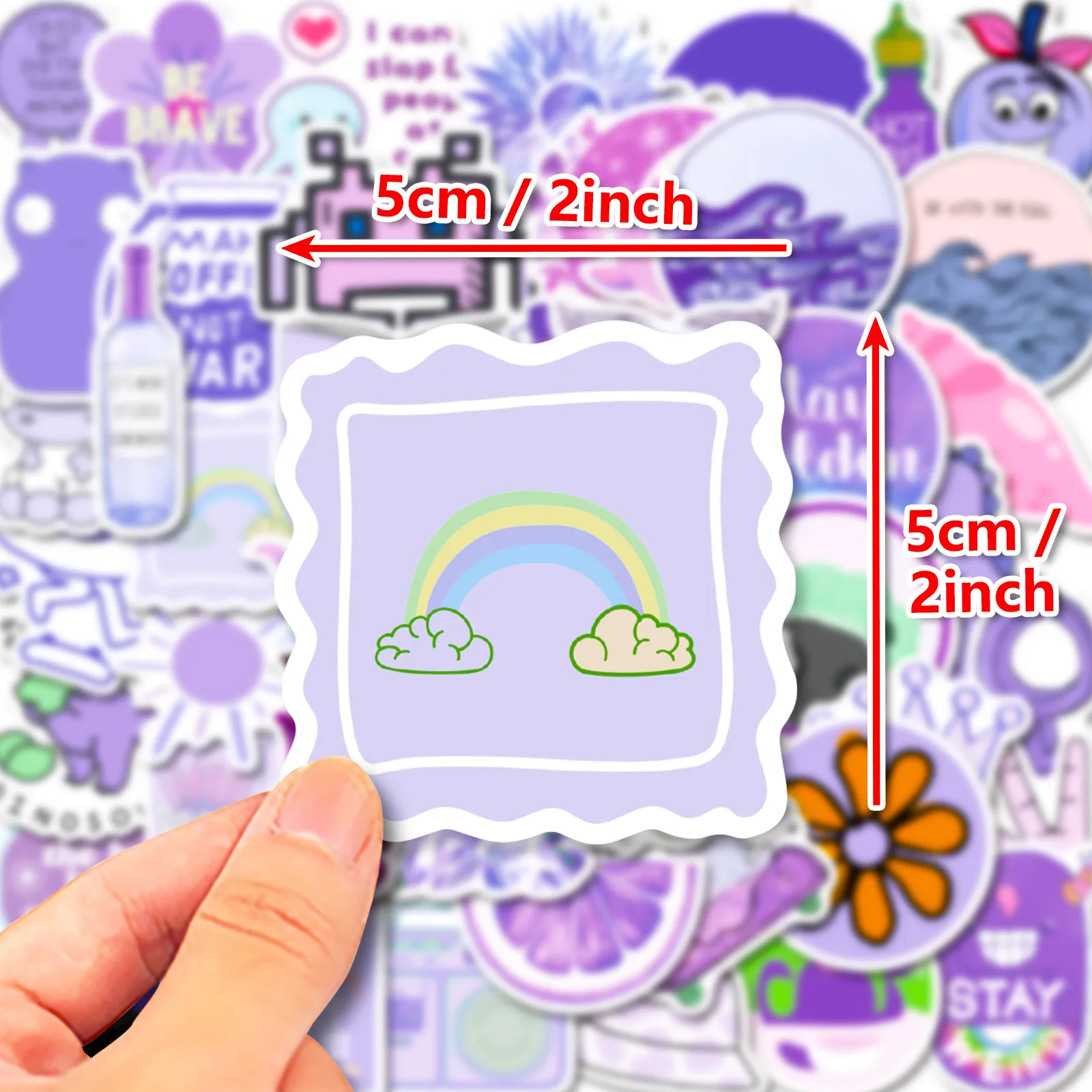 50Pcs Cartoon Purple World Series Graffiti Stickers Suitable for Laptop Helmets Desktop Decoration DIY Stickers Toys