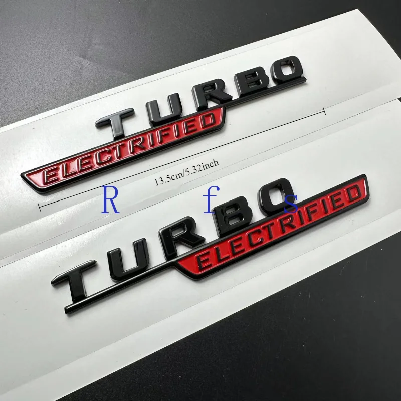 1pairTurbo-ELECTRIFIED ABS Car Emblem Stickers for A B C E G W S Class GL Nameplate Emblem Accessories