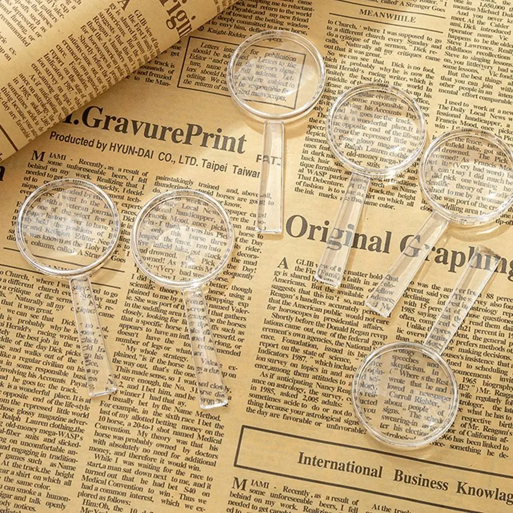 10 pçs mini lupa fresnel lente transparente de alta definição crianças lupa 3x bolso portátil jornal