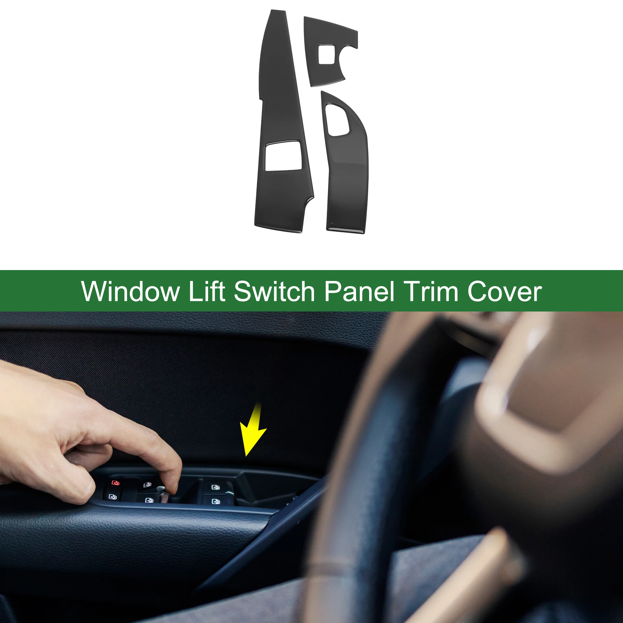 

UXCELL Window Lift Switch Panel Trim Cover for Chevrolet Corvette C7 Z06 14-19 Gray