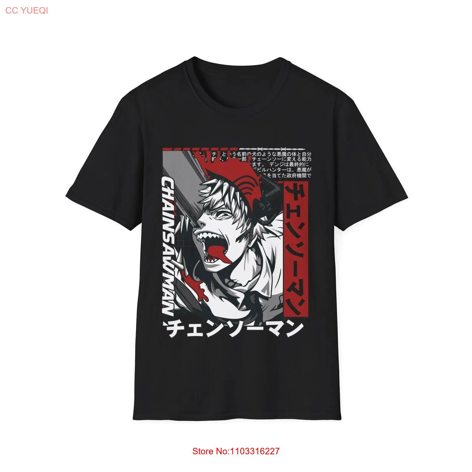 Мужская футболка с Бензопилой, черная рубашка с принтом Denji Power