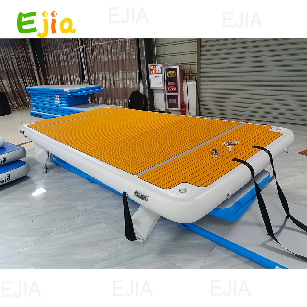 Stock Custom 13ft-4M Floating Inflatable Dock Platform Non-Slip Floating Dock, Extra Large Inflatable Dock Islands for Beach