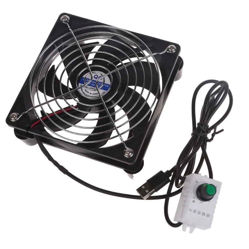 USB-Powered Fan with Built-in Mesh Pad 3000RPM for Usb Router Broadband Set Top Box External 8cm 12cm 24cm Cooler