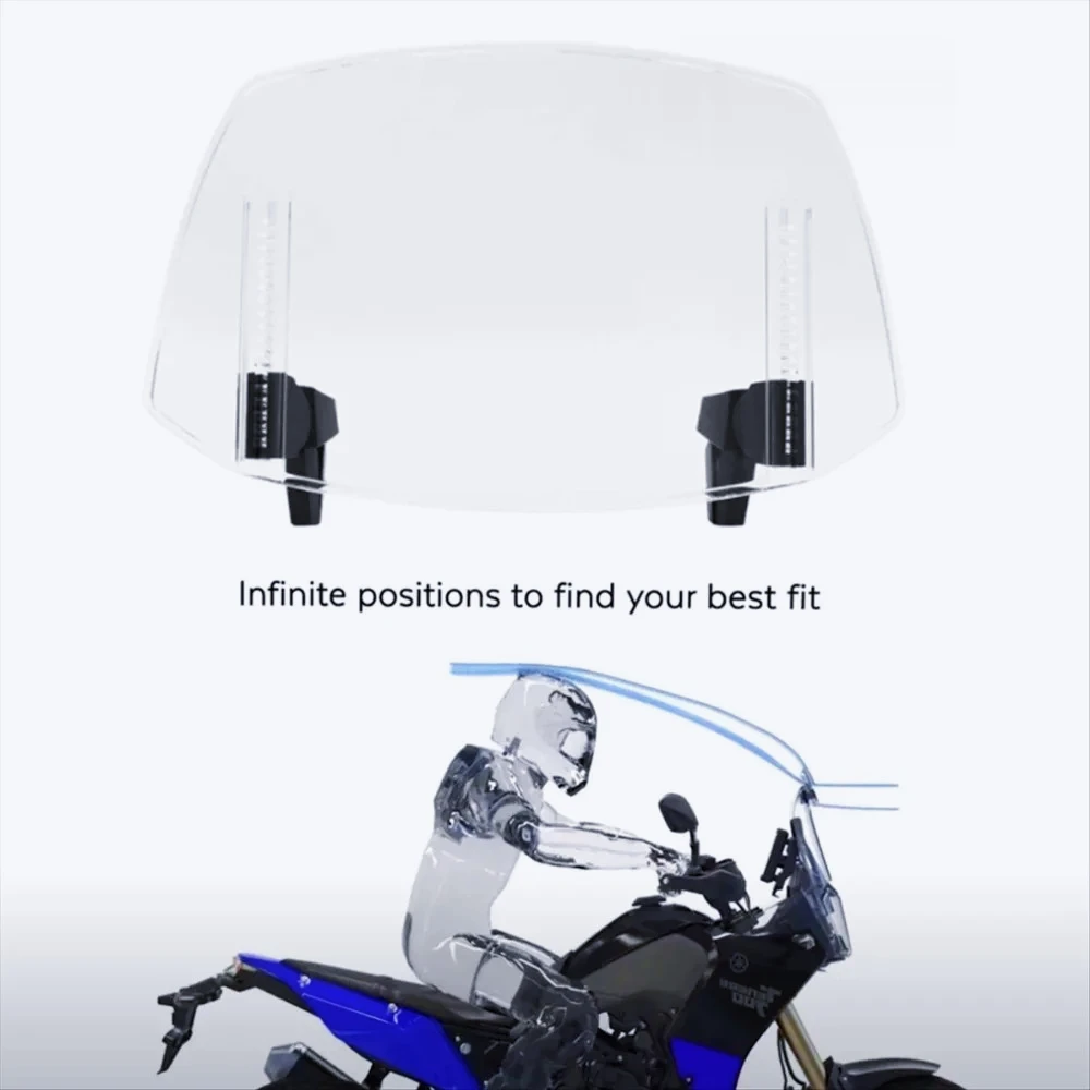 

DB-Universal Motorcycle Adjustable Windshield Extension - Fits for Honda Suzuki Kawasaki Yamaha BMW Ducati Aprilia (Clear)