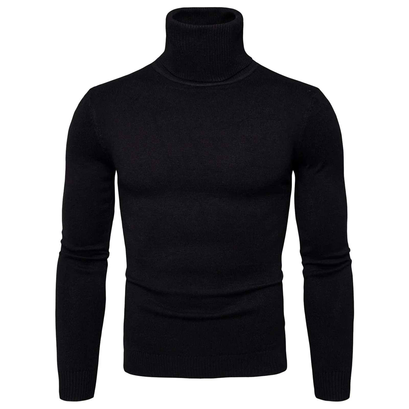 Turtleneck For Men Solid Color Slim Elastic Thin Pullover Spring Autumn Underwear Turtleneck Men Knitting Blouse Basic Tops