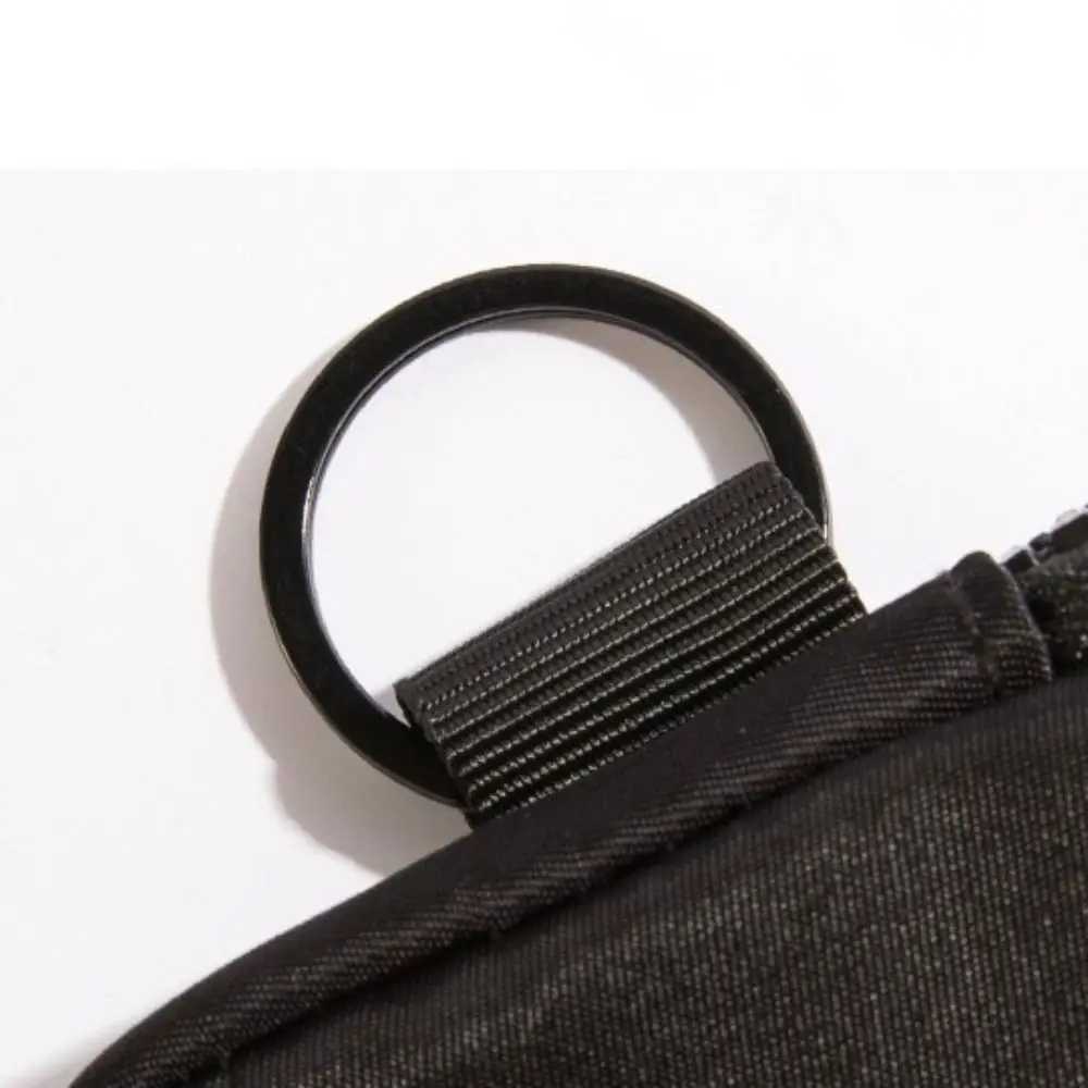 Fashion Canvas Coin Purse Zipper Solid Color Short Wallet Card Holder Backpack Hanging Bag Student