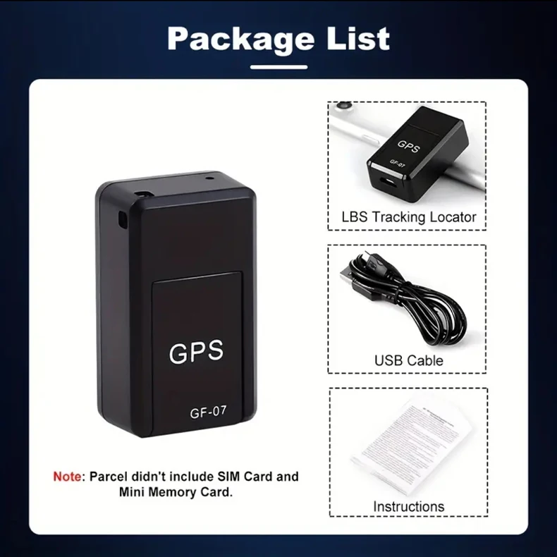 Motorcycle Car Gps Tracker Gf07 Mini Tracking Locator Magnetic Vehicle Tracker Locator for Pets Child Elderly Gps Position App