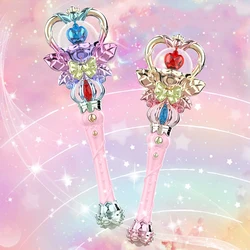 Children's Girls Princess Music Sound Effects Fantasy Spinning Queen Scepter Magic Wand Lights Play House Magic Wand Toys Gifts