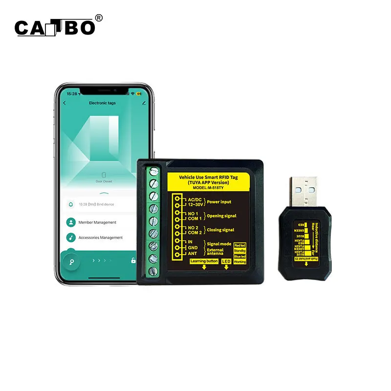 CANBO M-518TY Tuya APP USB-Powered Tuya Vehicle Electronic Tag with Bluetooth Door Control Sensing Distance Adjustable