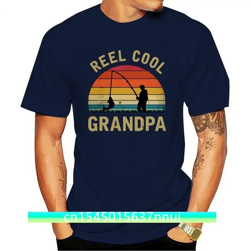 

New Reel Cool Grandpa Fish Fishing Men'S Vintage T Shirt Father'S Day Gift Retro Tee Birthday Gift Tee Shirt