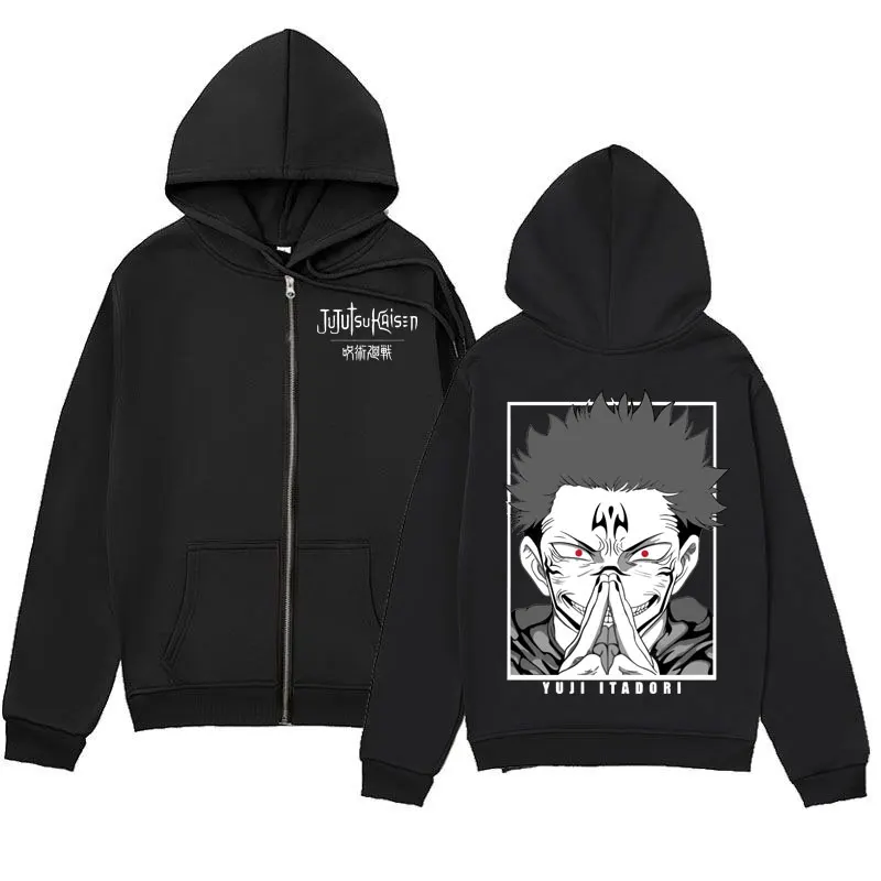 

Demon Slayer Anime Zipper Hoodies High Street Fashion Trend Zip Up Hooded Sweatshirts Men's Women's Casual Oversized Pullovers
