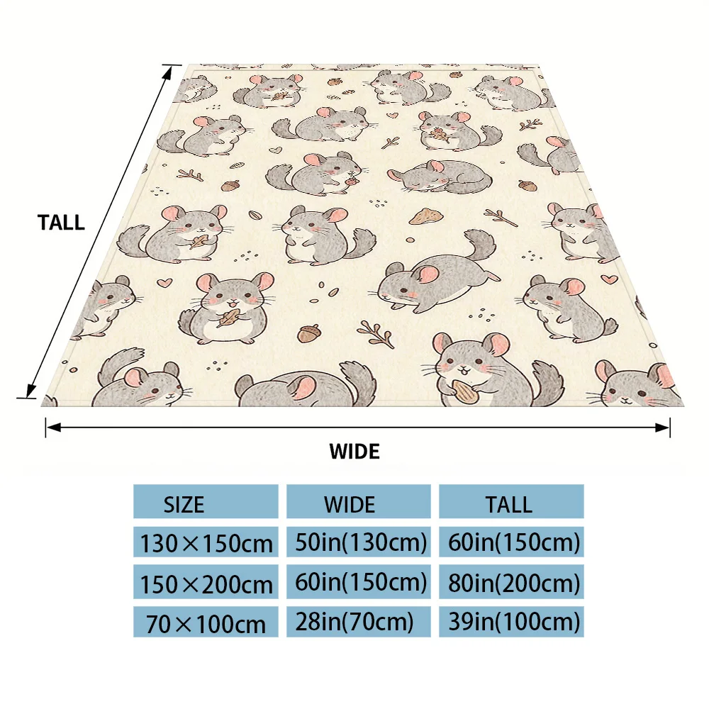 Chinchilla Nap Blanket,Flannel Blanket,Suitable For Sofas,Beds,Cars,Rooms,Offices,Camping,Exquisite Gift Blankets
