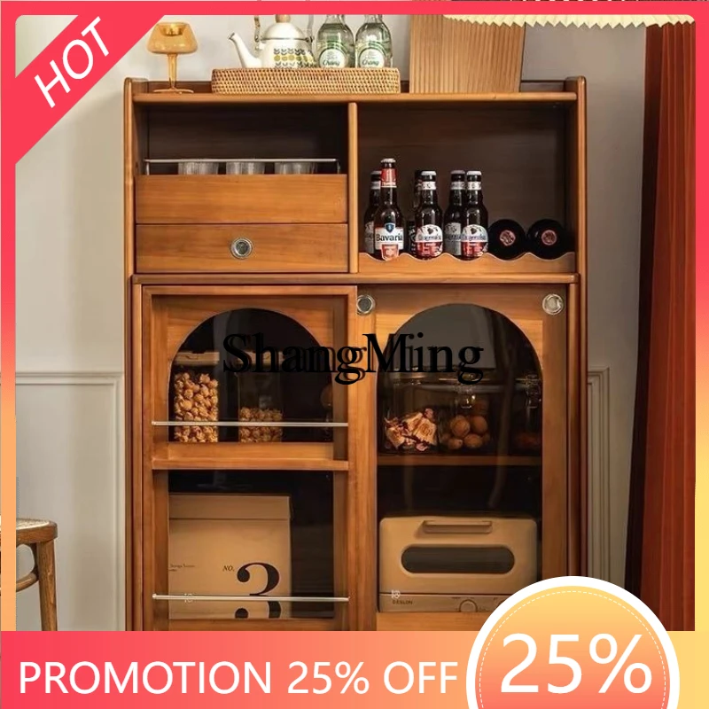 

SM dining side cabinet glass solid wood tea integrated medieval living room entrance against the wall wine cabinet
