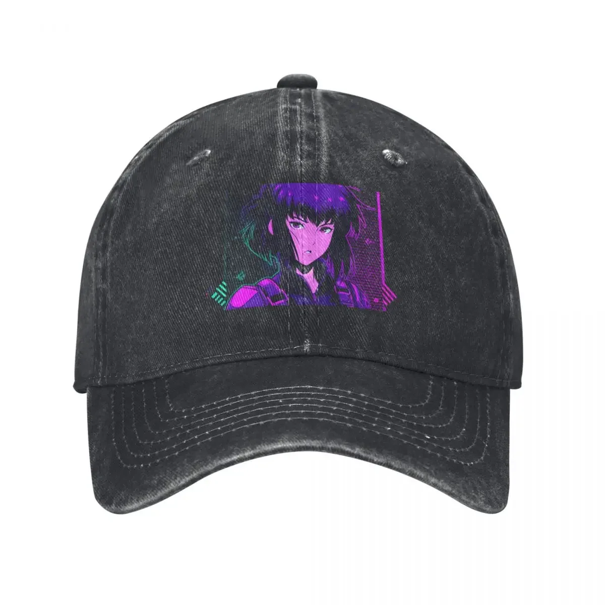 Synthwave Motoko Kusanagi - Ghost In The Shell Baseball Cap Luxury Cap foam party Hat Elegant Women's Hats Men's