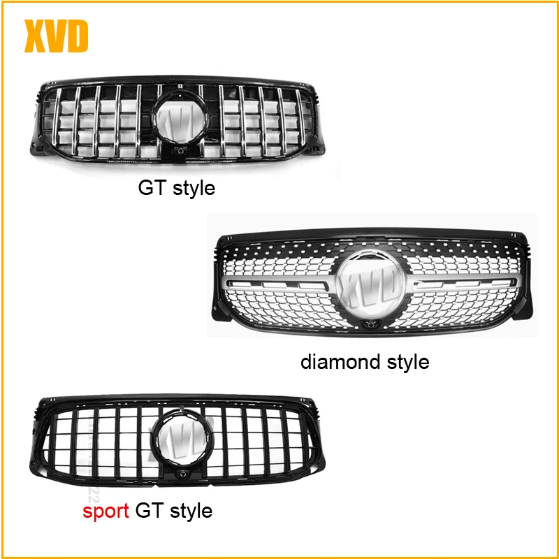 Grille For Mercedes Benz GLB X247 W247 247 Diamond GT R Style Front Racing Grill 2019 2020 2021 AMG 35 Line Body Kit Accessories