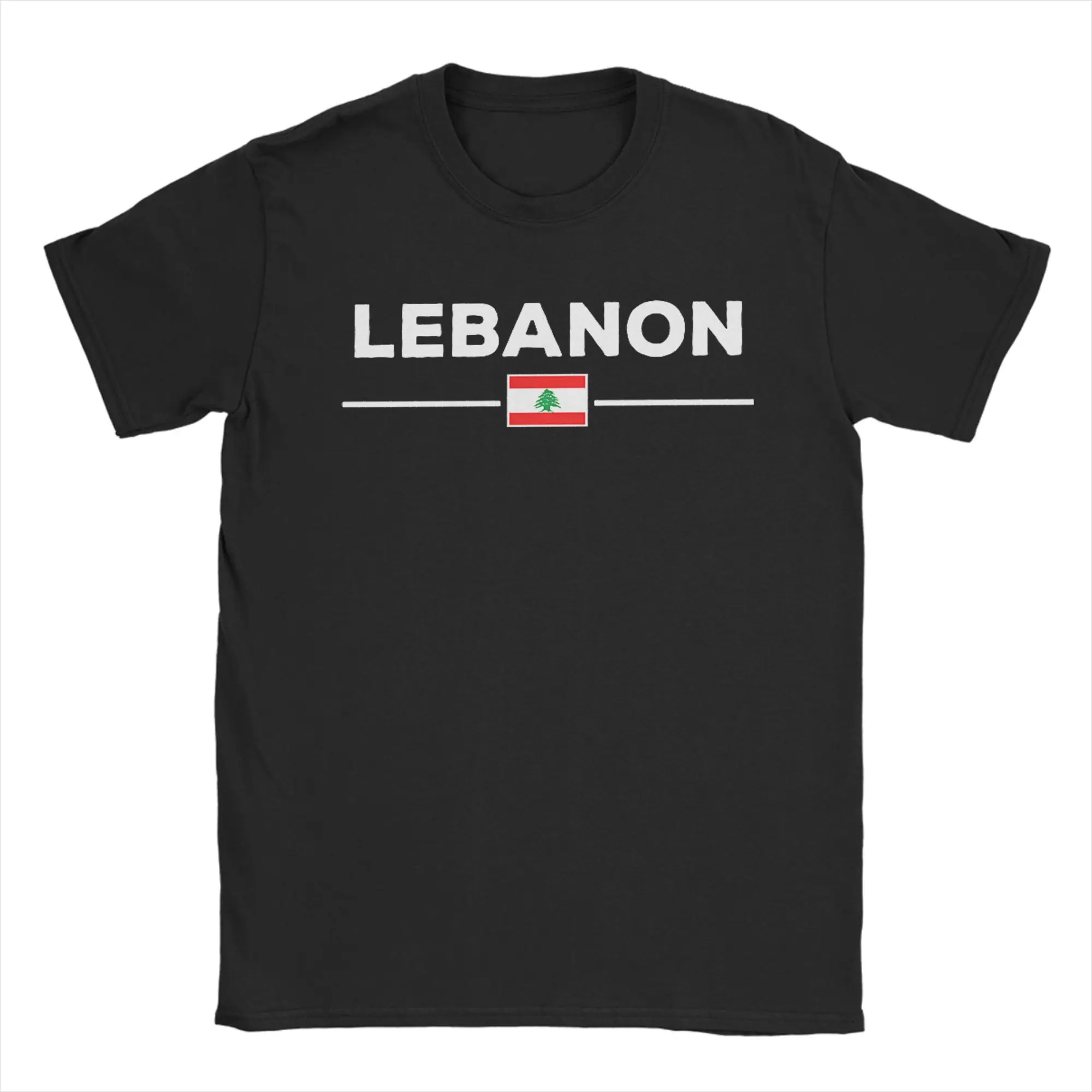 Casual Lebanon Flag Map Beirut   Cedar Tree Lebanese Heritage Design T-Shirt Men Crewneck 100% Cotton T Shirts  Short Sleeve