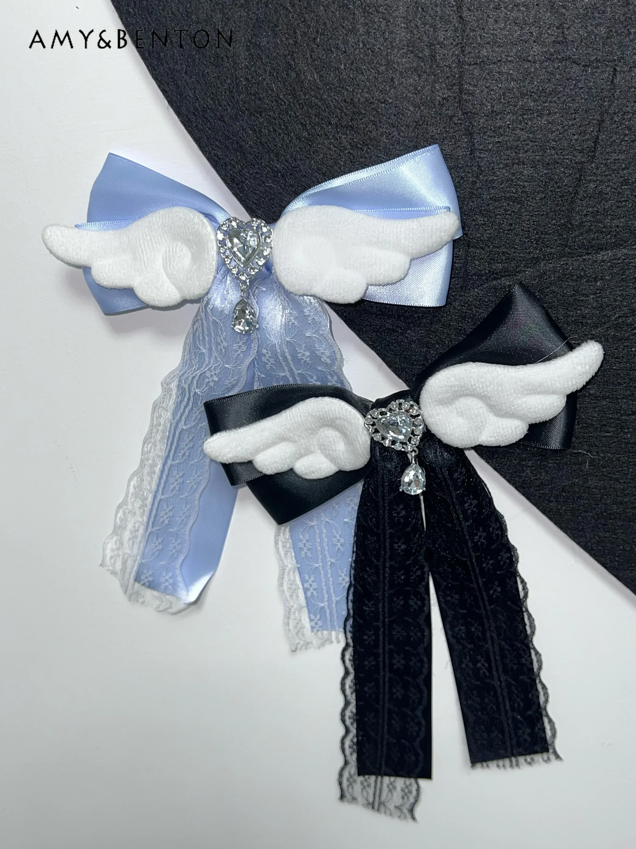 

Original Japanese Mine Series Mass-Produced Bow Wings Hair Bows Cute Sweet Lolita Hair Accessories Subculture Lace Hair Clip