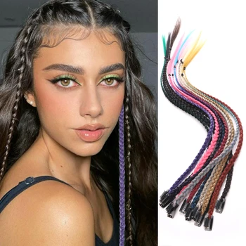 Extensões sintéticas 5 tamanhos para mulheres arco-íris 22 tamanhos trança extensão de cabelo com clipe ombre peruca