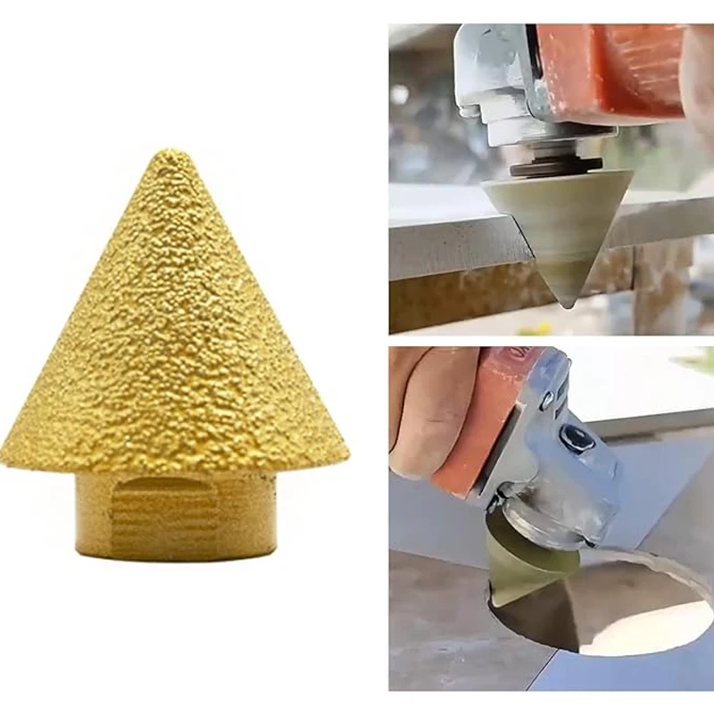 M14 Thread Diamond Beveling Chamfer Bit 38/50mm Cone Punching Expanding Drill Bit Grinding Wheel Ceramic Tile Chamferer