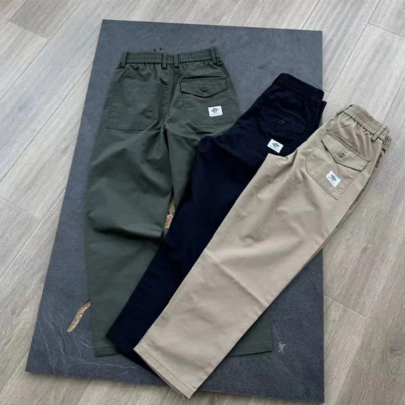 

American Retro Workwear Pants Men's Spring Autumn Waterproof Soft ell Climbing Pants Straight Micro Cone Outdoor Hiking Mou...