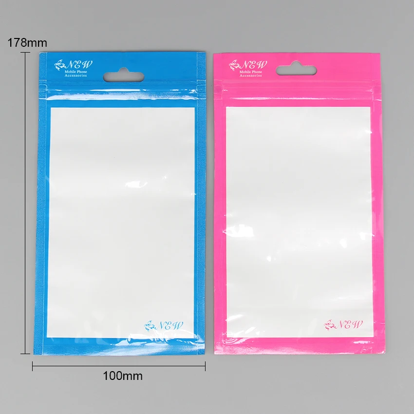 

2000pcs/lot 10.5*15cm USB Data Line Plastic Retail Packaging Bag Resealable Charger Cable Package Bags With Hang Hole