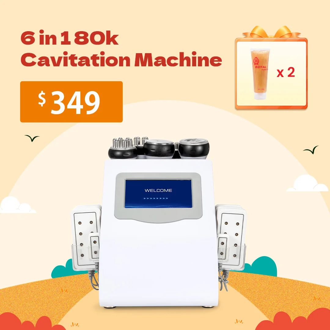 

New 6 in 1 80K Ultrasonic Cavitation Slimming Machine Loss Weight Vacuum Radio Frequency Skin Tightening Body Sculpting Machine