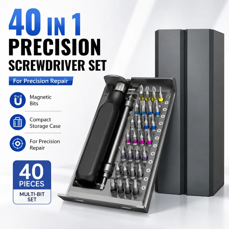 40 in 1 Magnetic Precision Screwdriver Kit for Disassembling Compatible Mobile Phones  Laptops  Electronic Devices  and Tools
