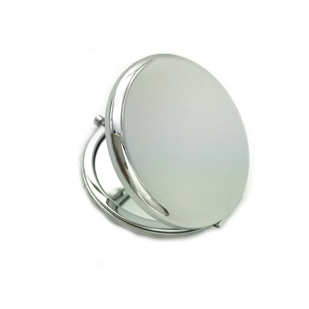 

Portable Compact Folding Pocket Mirror Double Sided Round Metal Makeup Mirror Silver Travel Essential for Women Girls Gift