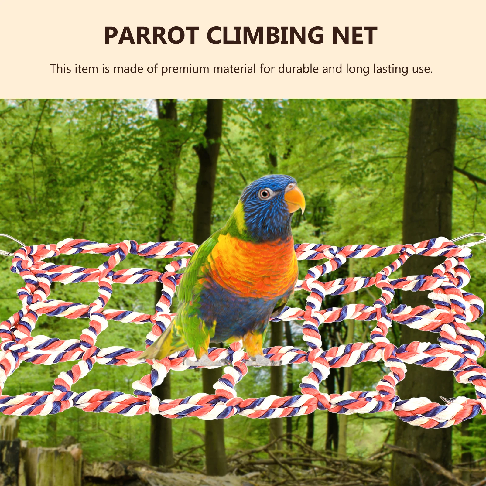 

Pet Colorful Parrot Climbing Net Hanging Swing Rope Cage Accessory Hammock for Small Birds Hamsters Chewing Climbing