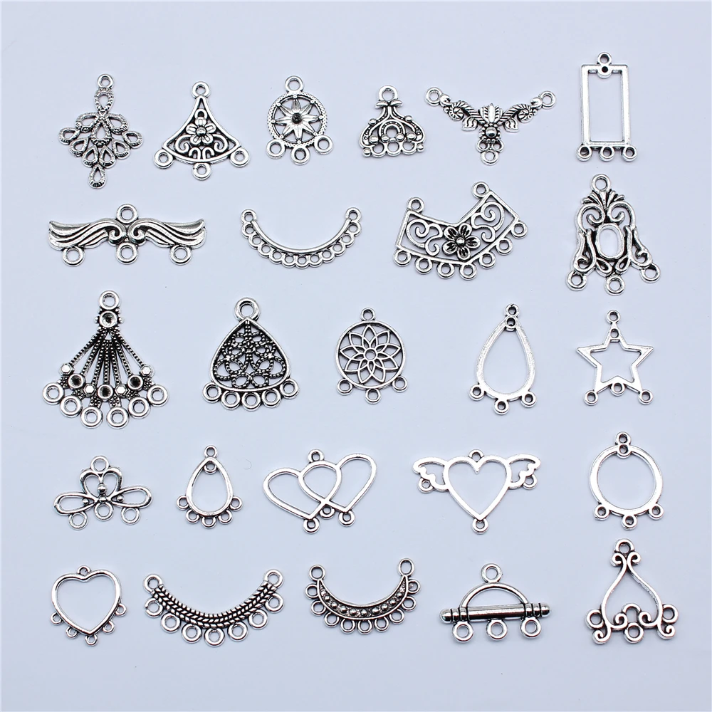 20pcs Earring Connector Charms Porous Connector Pendants Handmade Vintage For DIY Jewelry Necklace Earrings Making Finding