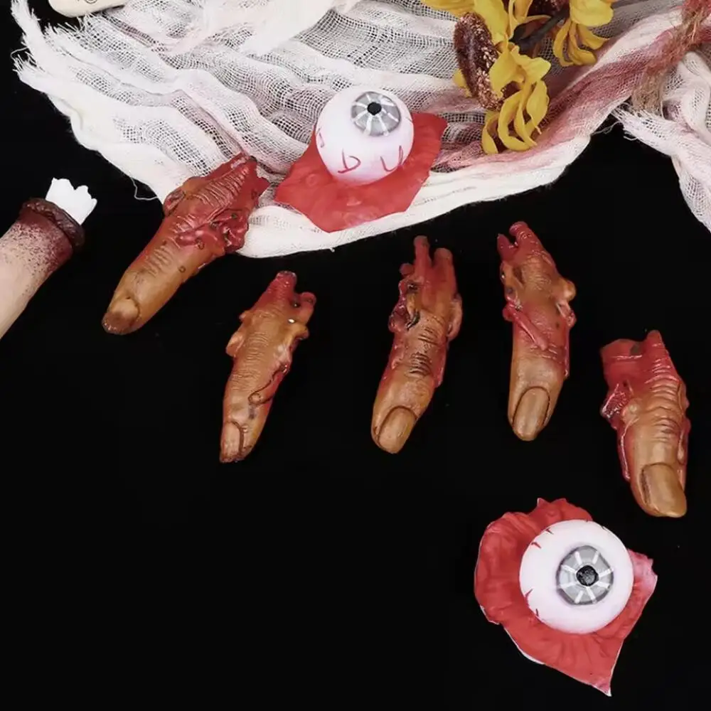 

Halloween Bloody Finger Props 5pcs Realistic Fake Fingers Bloody Halloween Decorations for Party Pranks