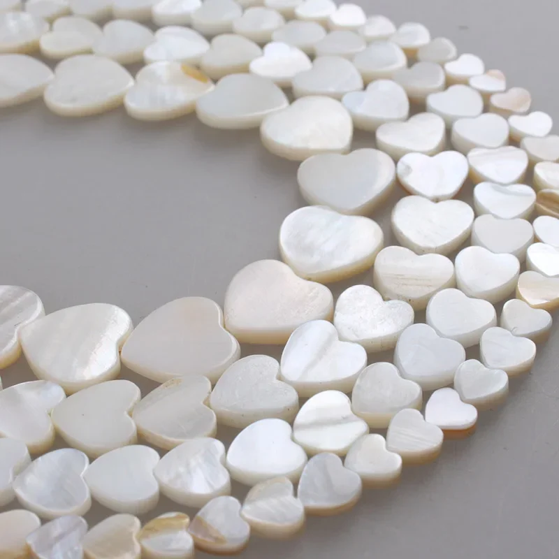 Natural Shell Beads White Mother Of Pearl Shell Heart Shape Beads 6 8 10 14mm Beads For Diy Bracelet Necklace Jewelry Making