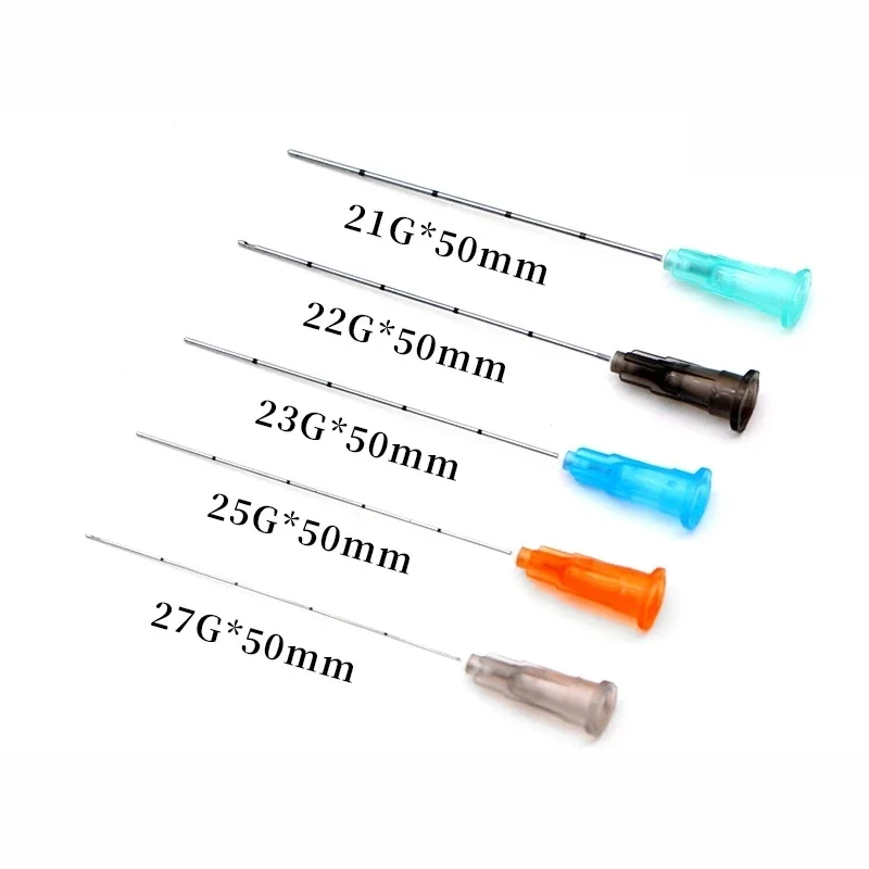 Medical sterile blunt headed microcatheter needles for injection of hyaluronic acid fillers