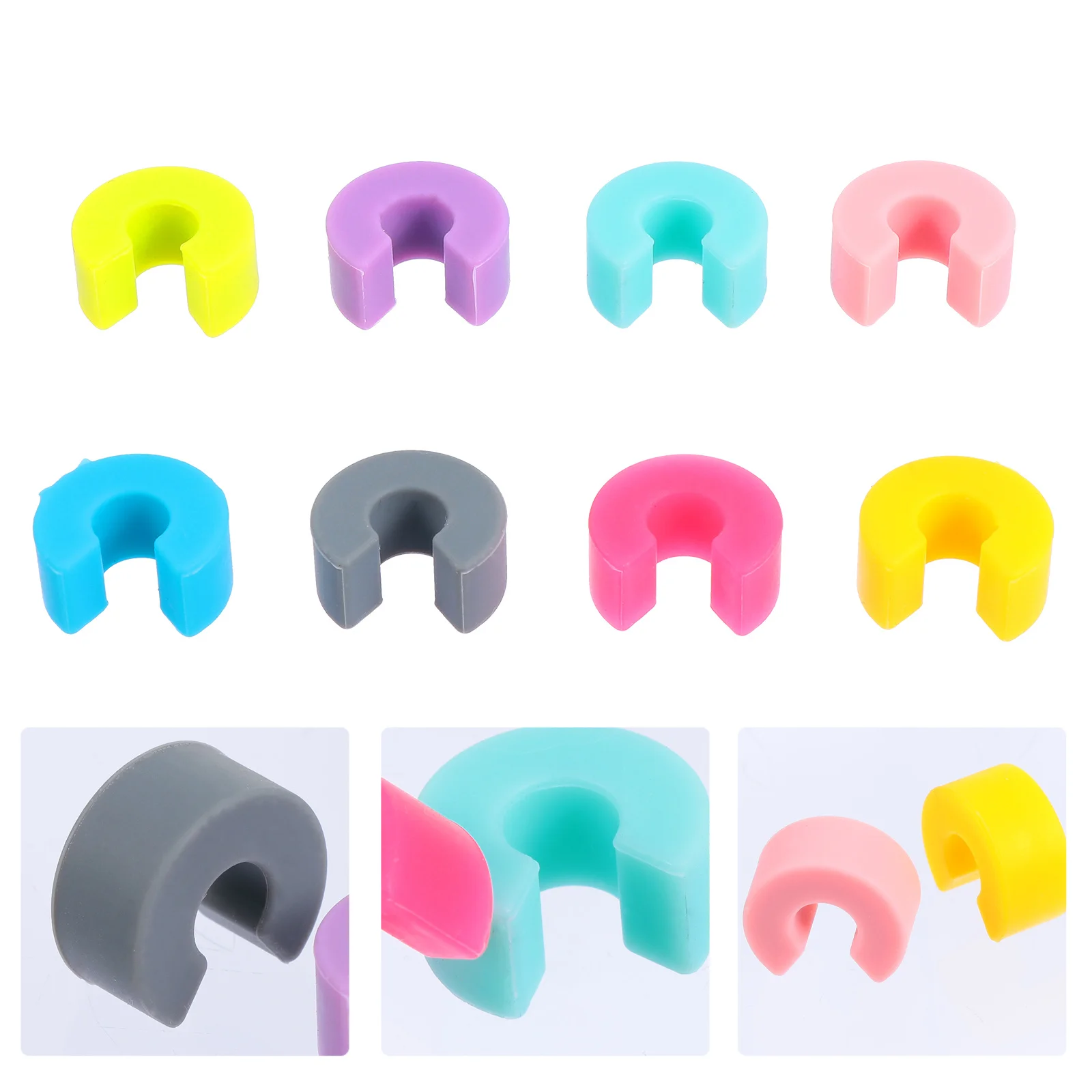 

8Pcs Silicone Wine Glass Tags Practical Different Colors Distinguish Cups Party Use Safe Environmentally Friendly