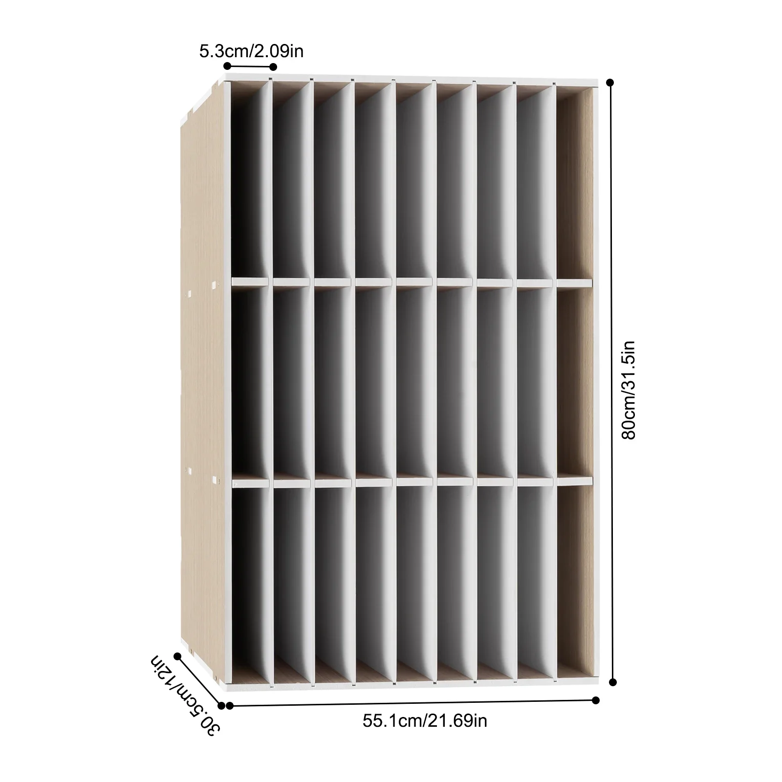 منظم أدب سطح المكتب، فارز ملفات قابل للتعديل، حامل مجلات مركز البريد، 27 حجرة
