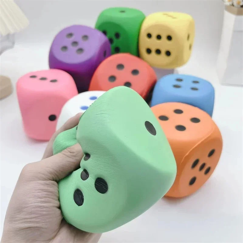 10cm Soft PU Rounded Color Dot Dice Giant Squeeze Educational Toy For Party Tabletop Game Birthday Gift For Kids Teens Adults