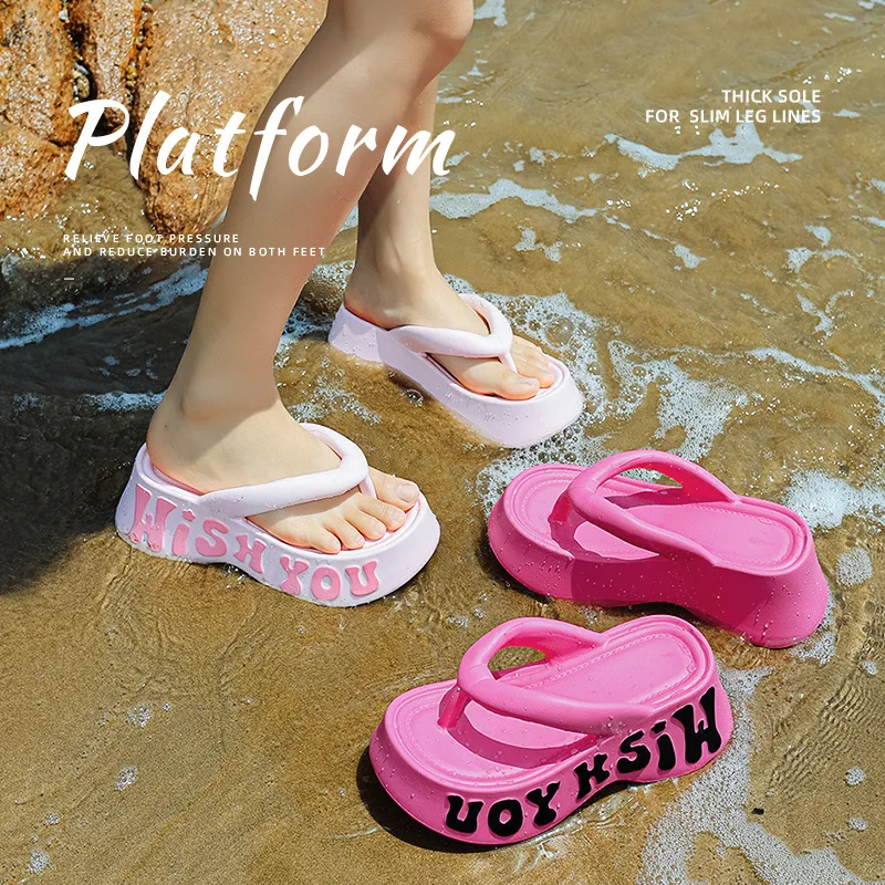 Women EVA Platform Flip Flops | Side 