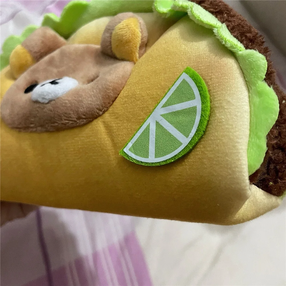 Rilakkuma Bear Hamburger Plush Pencil Cases for Girls Kids School Pencil Case Pouch Makeup Cosmetic Container Organizer Pen Bag